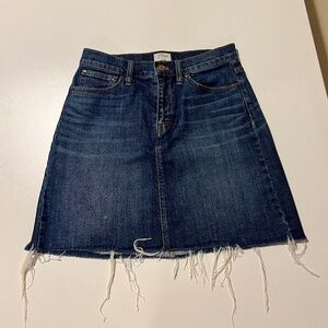 JCrew Jean Skirt with a Raw Hem
